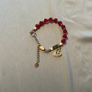 Red & Silver Beaded Bracelet